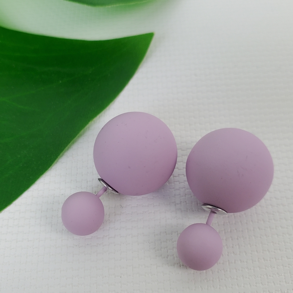 Double Sided Rubber Ball Stud Earrings 2 in